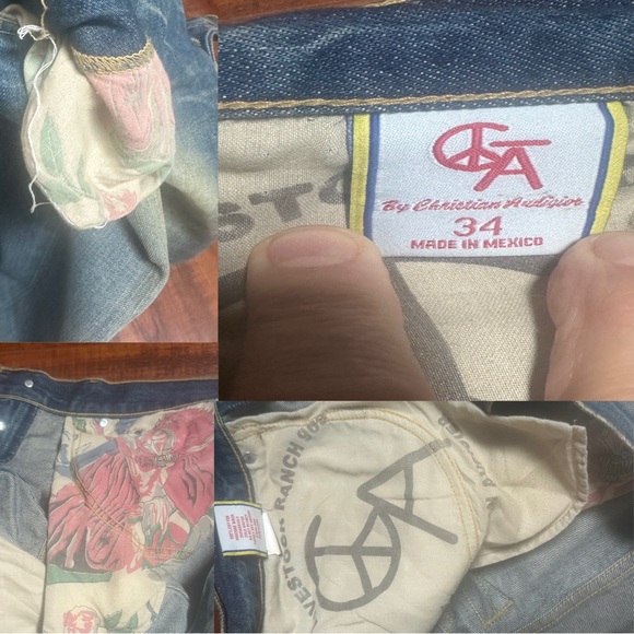 “RARE” Christian Audigier Men's Denim Jeans 34/34 - Picture 3 of 13